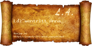 Löwentritt Anna névjegykártya